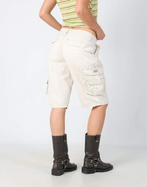 Vintage Lee 30x23 canvas cargo shorts in ivory - view 1
