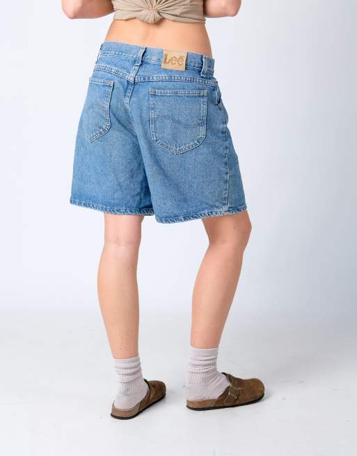 Vintage Lee 32x18 Denim Jorts Shorts Light Blue
