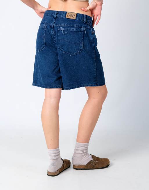 Vintage Lee 32x18 Denim Shorts Navy Blue