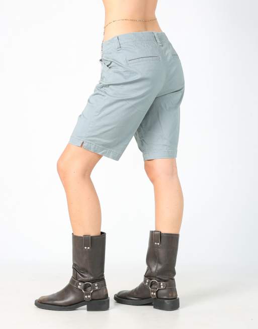 Vintage Lee 32x19 canvas cargo shorts in turquoise, 2 of 4