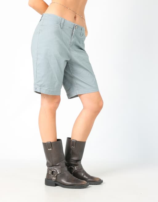 Vintage Lee 32x19 canvas cargo shorts in turquoise, 4 of 4