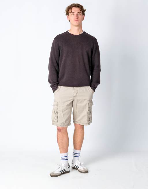 Vintage Lee 32x21 Canvas Cargo Shorts Beige