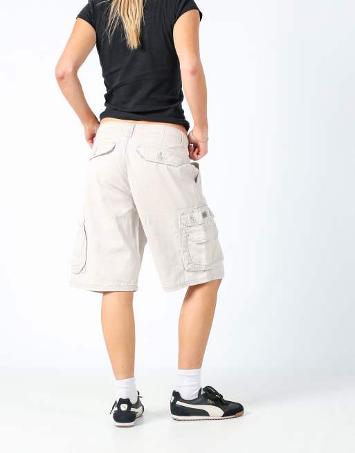 Vintage Lee 32x21 canvas cargo shorts beige