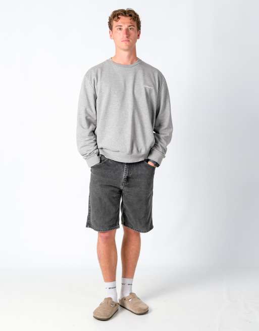 Vintage Lee 32x21 Denim Shorts Charcoal Grey