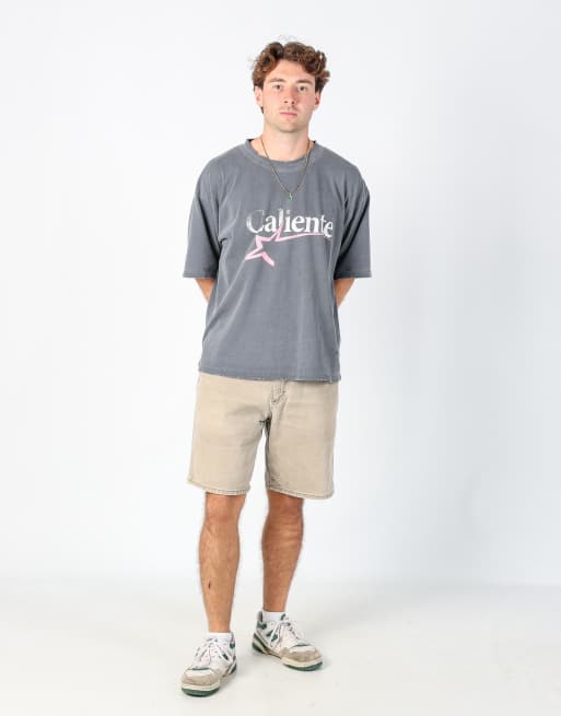 Vintage Lee 32x21 denim shorts in beige