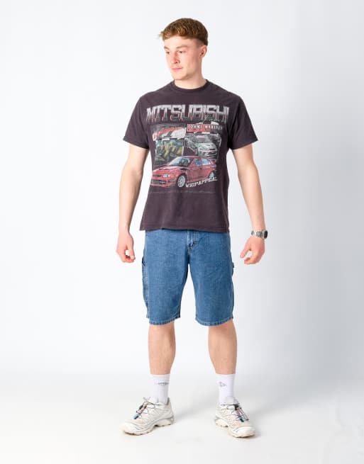 Vintage Lee 32x22 Denim Carpenter Baggy Jorts Shorts Blue