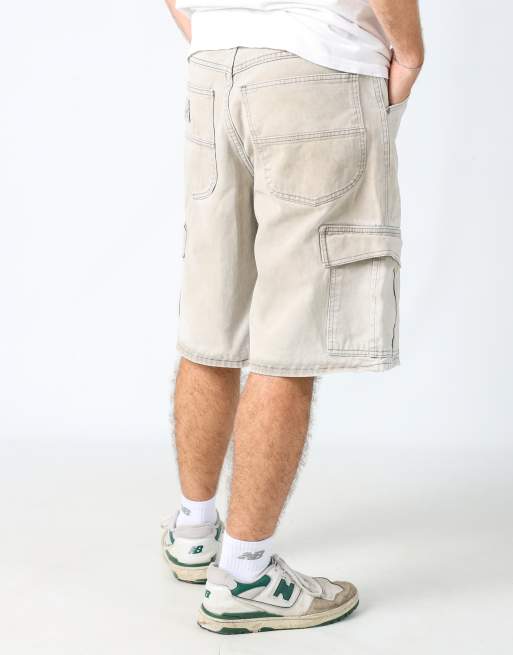 Vintage Lee 32x23 canvas cargo shorts in beige