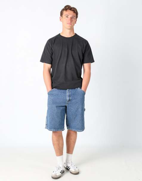 Vintage Lee 32x26 denim carpenter baggy jorts shorts in blue - view 1