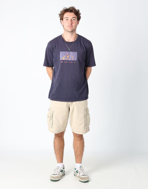 Vintage Lee 32x83 canvas cargo shorts in tan