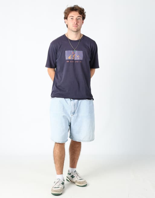 Vintage Lee 32x85 denim jorts shorts in light blue