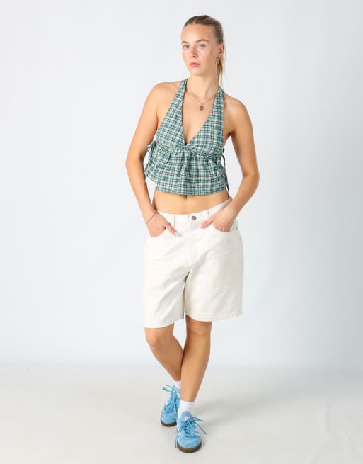 Vintage Lee 33x19 denim jorts shorts in cream