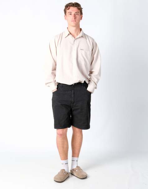 Vintage Lee 33x20 Denim Jorts Shorts Black - view 1