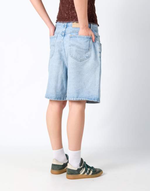Vintage Lee 33x20 Denim Jorts Shorts Light Blue