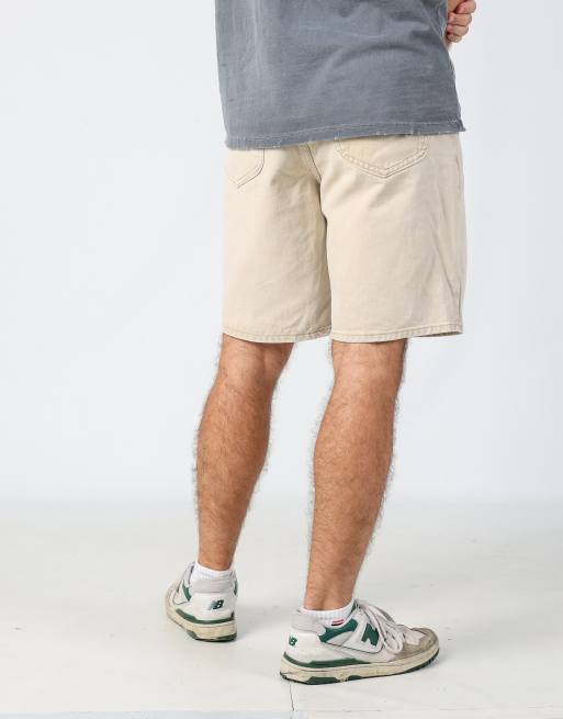 Vintage Lee 33x20 denim shorts in tan