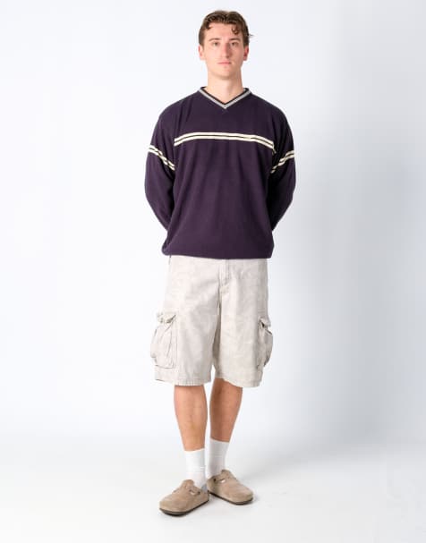 Vintage Lee 33x21 Canvas Cargo Shorts Beige - view 1