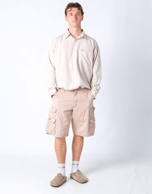 Vintage Lee 33x21 Canvas Cargo Shorts Tan