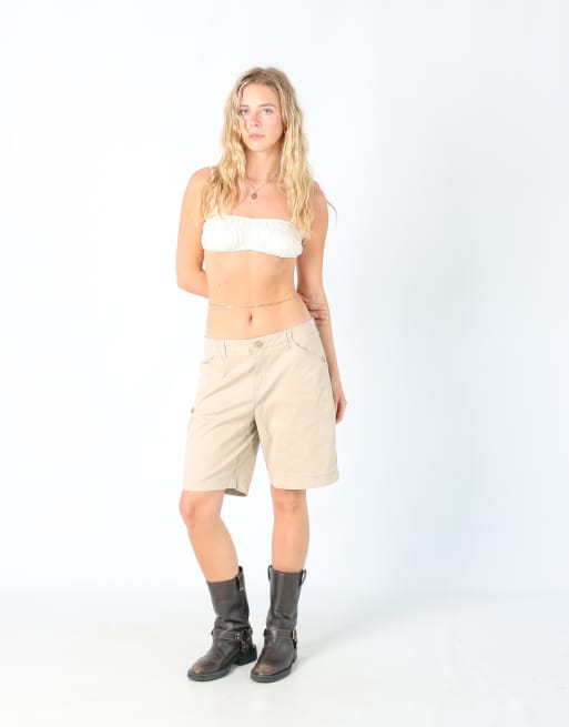Vintage Lee 34x19 canvas cargo shorts in tan, 2 of 4
