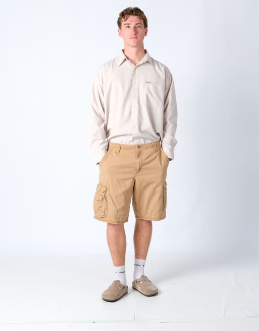 Vintage Lee 34x20 Canvas Cargo Shorts Tan