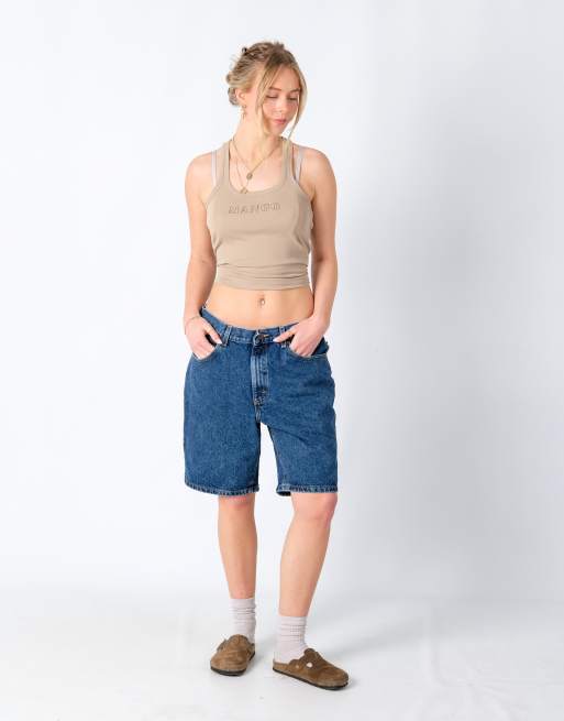 Vintage Lee 34x20 Denim Jorts Shorts Blue