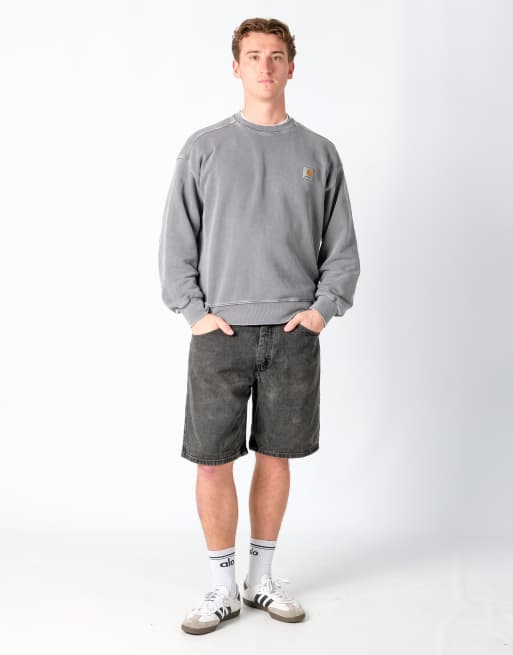 Vintage Lee 34x20 Denim Jorts Shorts Charcoal Grey