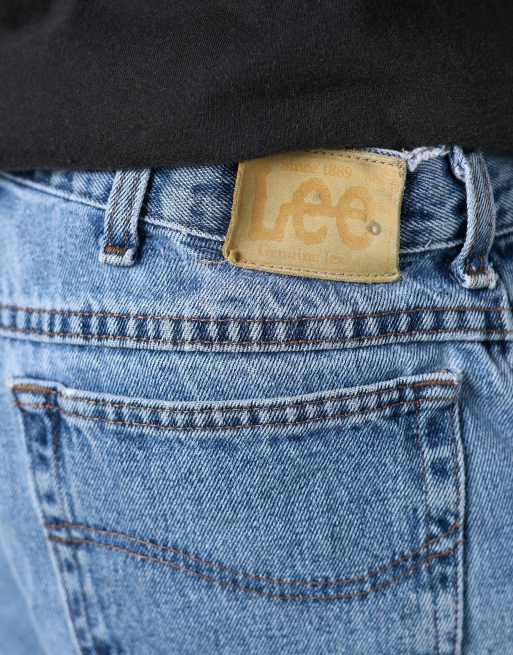 Vintage Lee 34x20 denim jorts shorts in light blue, 4 of 4