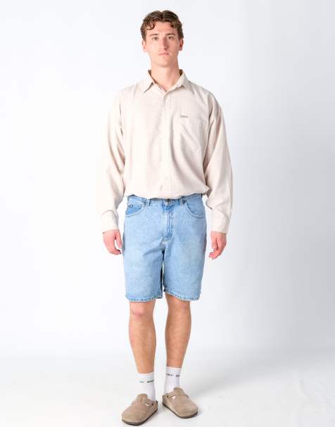 Vintage Lee 34x20 Denim Jorts Shorts Light Blue - view 1