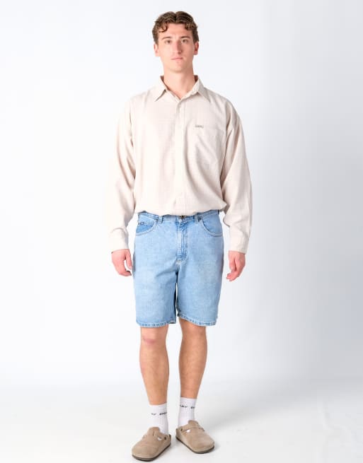 Vintage Lee 34x20 Denim Jorts Shorts Light Blue