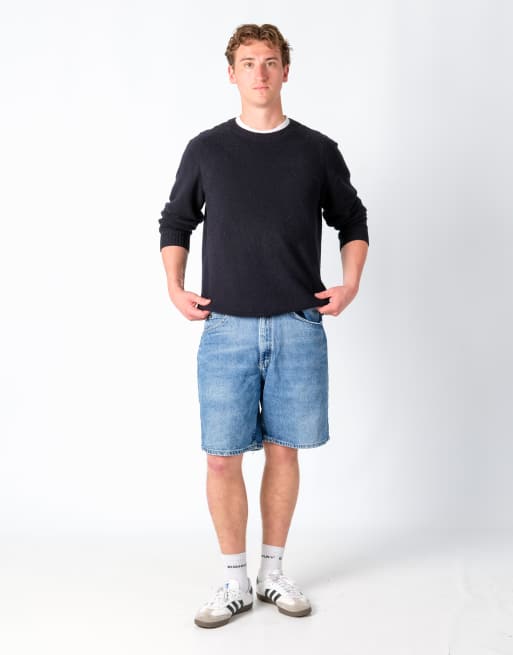 Vintage Lee 34x20 Denim Jorts Shorts Light Blue