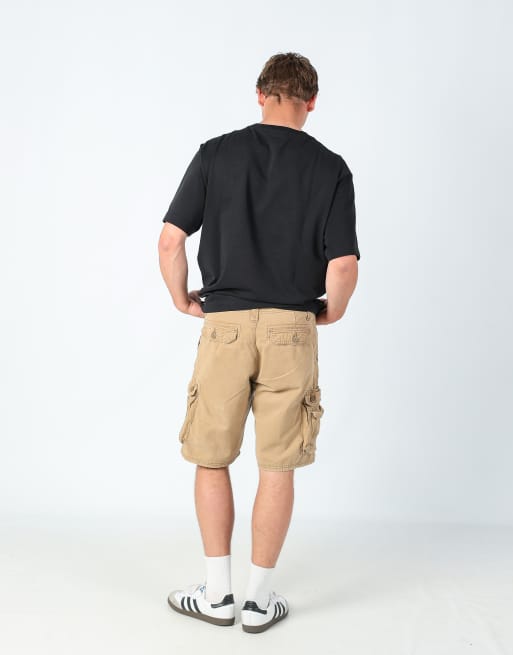 Vintage Lee 34x21 canvas cargo shorts in tan, 3 of 4
