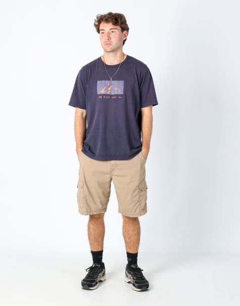 Vintage Lee 34x21 canvas cargo shorts tan - view 1