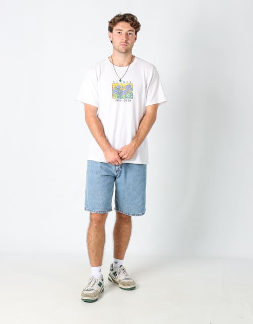 Vintage Lee 34x21 denim jorts shorts in light blue