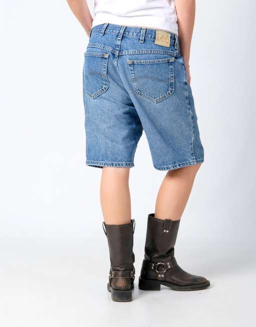 Vintage Lee 34x21 Denim Jorts Shorts Light Blue