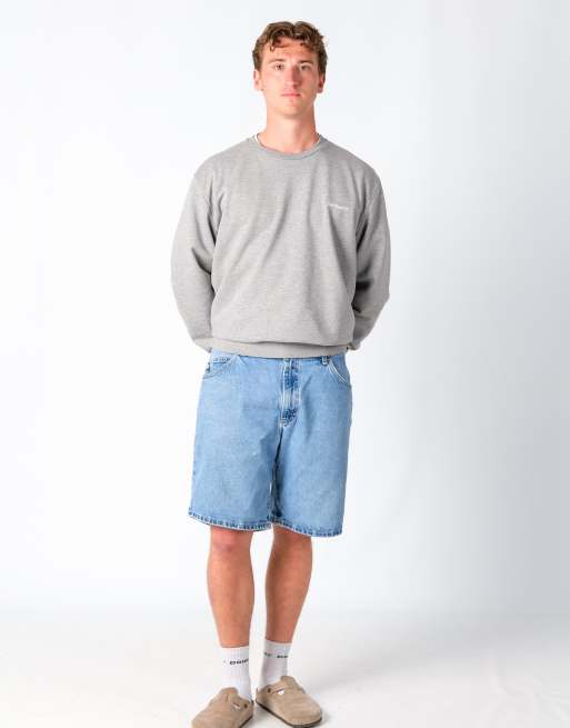 Vintage Lee 34x21 Denim Jorts Shorts Light Blue