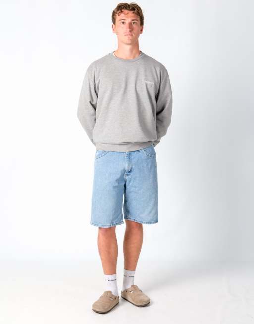 Vintage Lee 34x21 Denim Jorts Shorts Light Blue