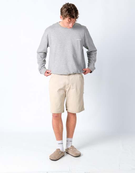 Vintage Lee 34x22 Canvas Carpenter Baggy Shorts Tan