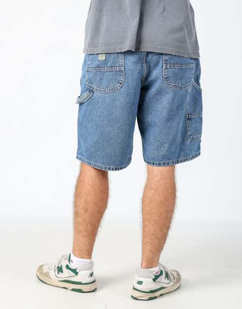 Vintage Lee 34x22 denim carpenter baggy jorts shorts in blue - view 1