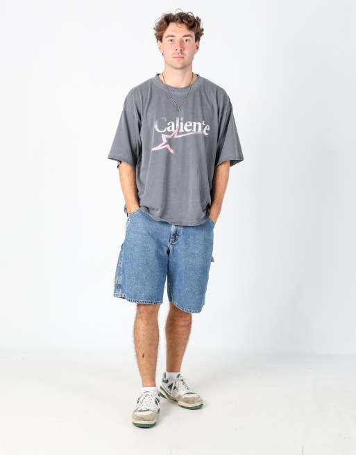 Vintage Lee 34x22 denim carpenter baggy jorts shorts in blue, 2 of 4