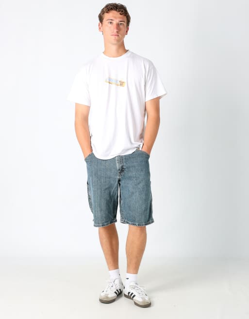 Vintage Lee 34x22 denim carpenter baggy jorts shorts in blue