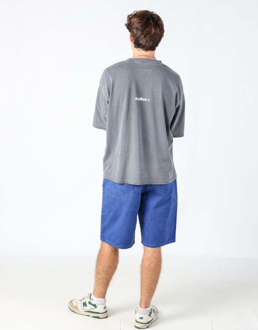 Vintage Lee 34x22 denim shorts in blue, 3 of 4