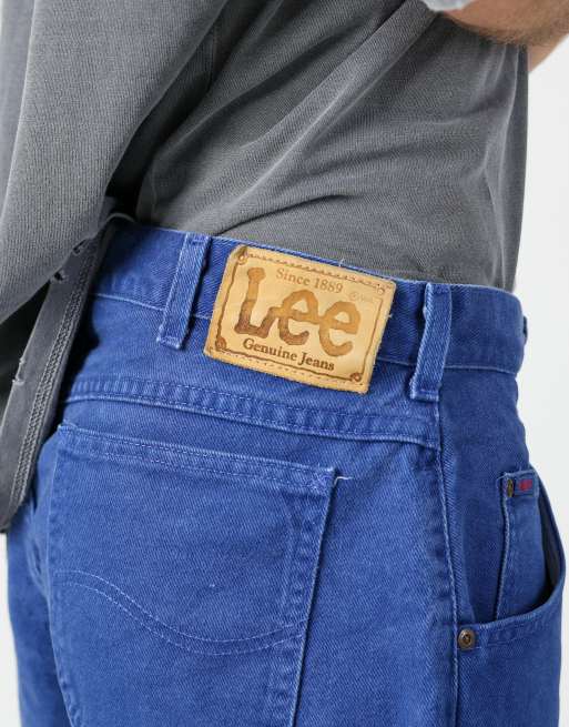Vintage Lee 34x22 denim shorts in blue, 4 of 4