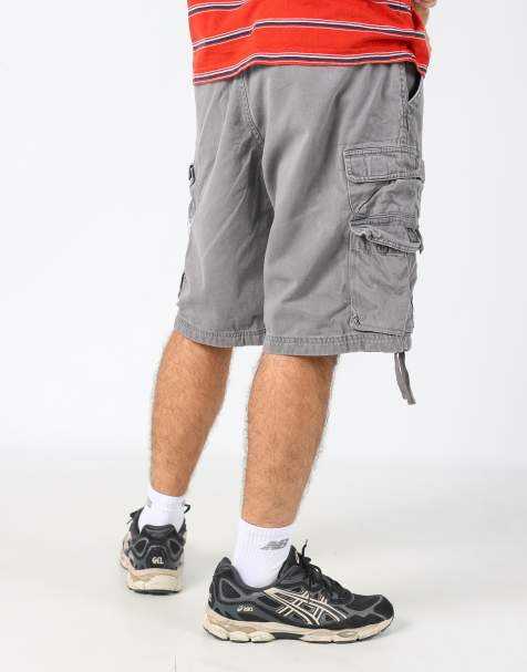 Vintage Lee 34x23 canvas cargo shorts in light grey - view 1