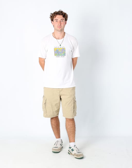 Vintage Lee 34x23 canvas cargo shorts in tan