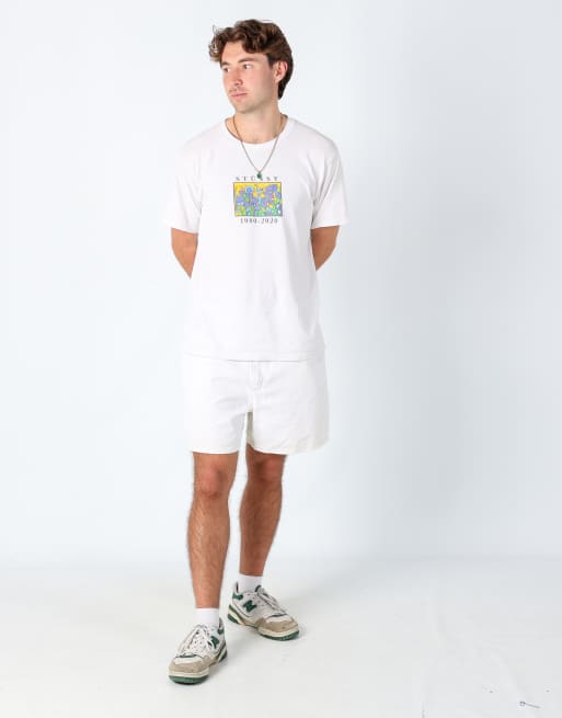 Vintage Lee 34x23 denim shorts in white