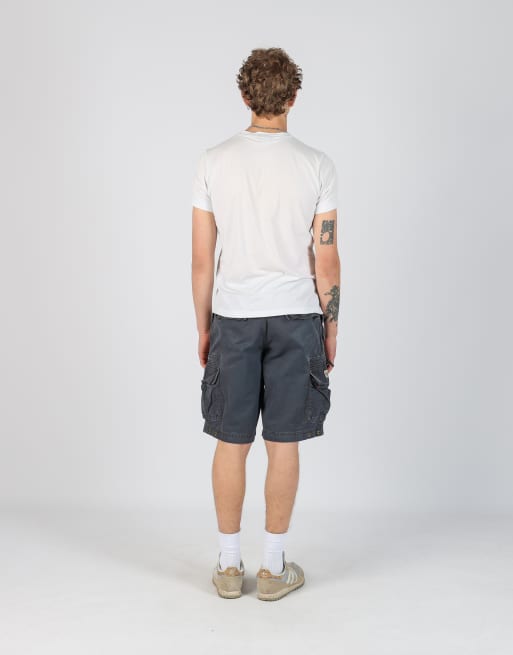 Vintage Lee 34x24 canvas cargo shorts in navy blue, 3 of 4