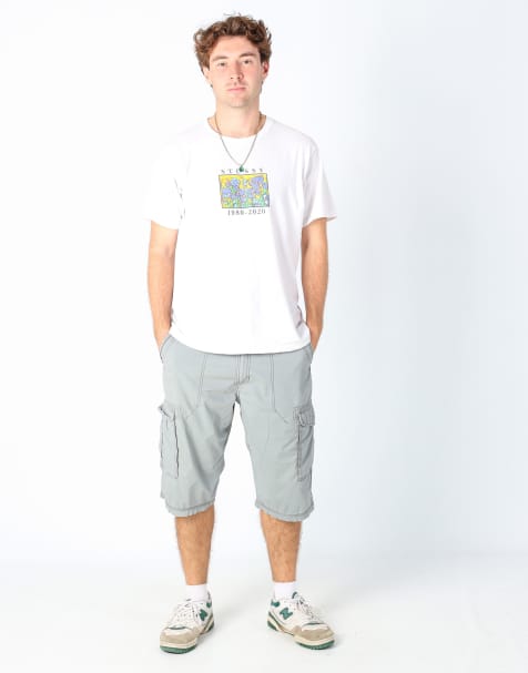 Vintage Lee 34x25 canvas cargo shorts in grey - view 1