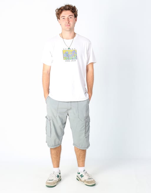 Vintage Lee 34x25 canvas cargo shorts in grey