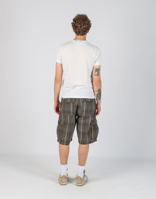 Vintage Lee 34x44 canvas cargo shorts in dark green, 3 of 4