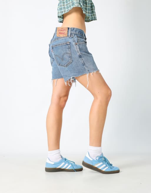 Vintage Lee 36x13 denim shorts in light blue