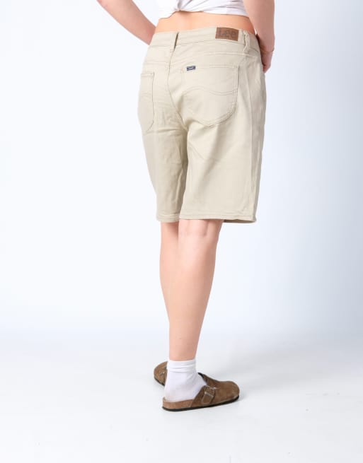 Vintage Lee 36x18 Denim Jorts Shorts Tan