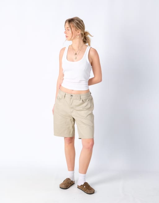 Vintage Lee 36x18 Denim Jorts Shorts Tan, 2 of 4
